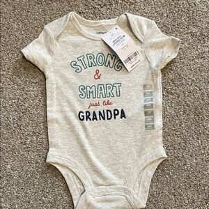 Carter's Cream Bodysuit - Strong & Smart Grandpa